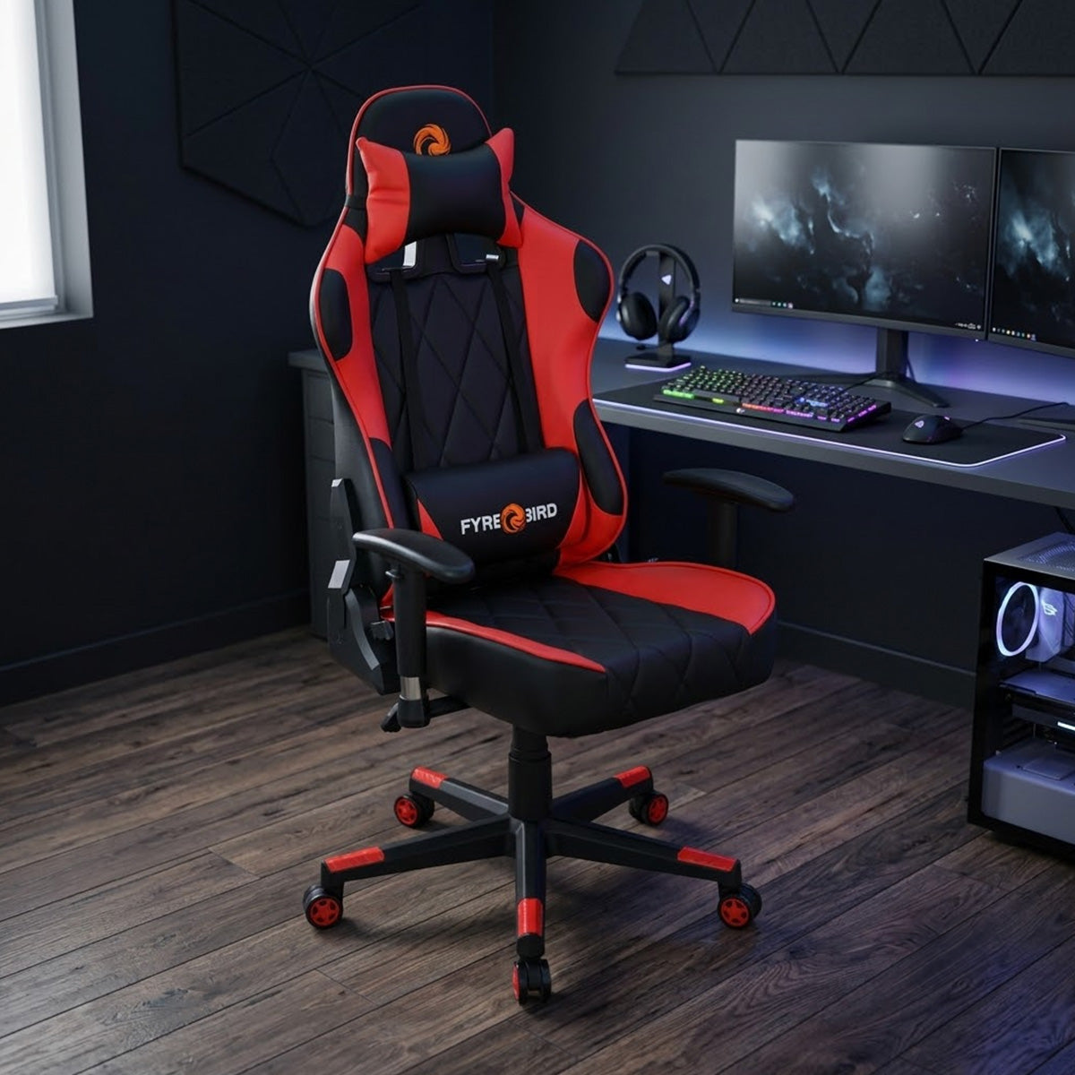 Nilkamal Fyrebird Marvel Gaming Chair (Black / Red)